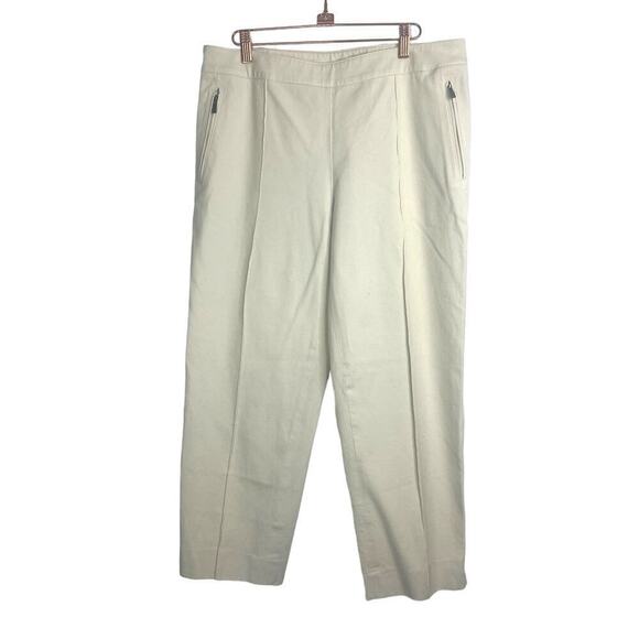 Lauren Ralph Lauren Tan PinTuck Pleats Zipper Slant Pockets Side Closure Size 12 - Picture 1 of 9